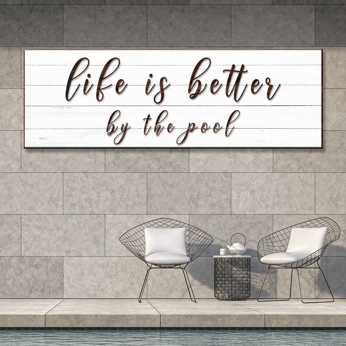 Life Is Better by the Pool canvas wall sign