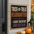Trick or Treat Headquarters aluminum Halloween sign